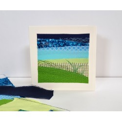 Textilkarte blau/grün